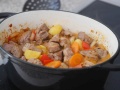 Putengulasch mit Rosmarinsahne